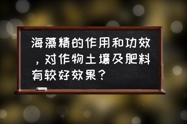 果树套袋前可以喷海藻精吗 海藻精的作用和功效，对作物土壤及肥料有较好效果？