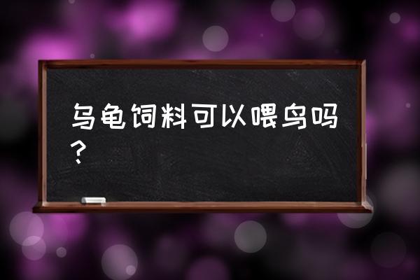 乌龟饲料可以喂鸡鸭吗 乌龟饲料可以喂鸟吗？