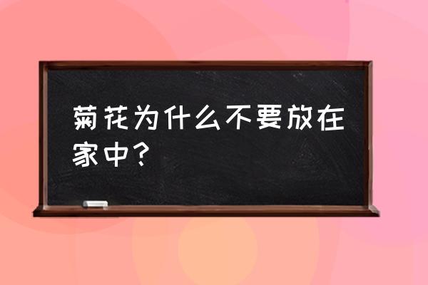 菊花能不能放在家里 菊花为什么不要放在家中？