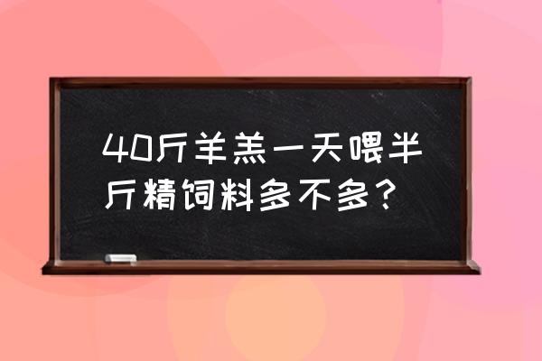 冬季羊糕应该补充什么饲料 40斤羊羔一天喂半斤精饲料多不多？