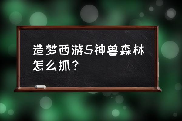 造梦西游神兽森林怎么打 造梦西游5神兽森林怎么抓？