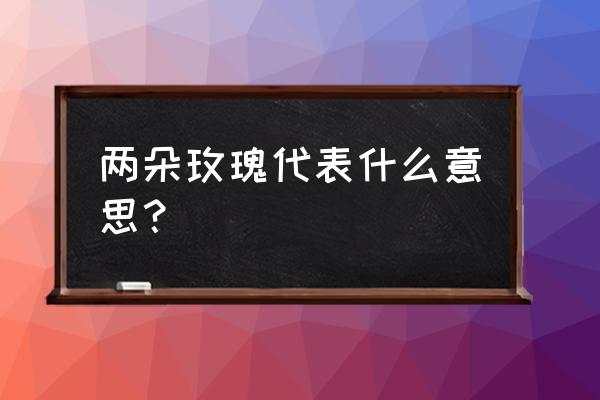 两朵玫瑰代表什么意思啊 两朵玫瑰代表什么意思？