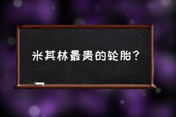 国际小车轮胎最贵多少钱 米其林最贵的轮胎？