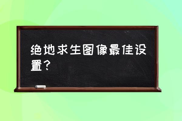 绝地求生画质怎么设置最好 绝地求生图像最佳设置？