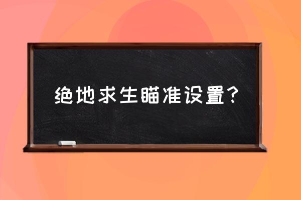 绝地求生肩射如何设置 绝地求生瞄准设置？