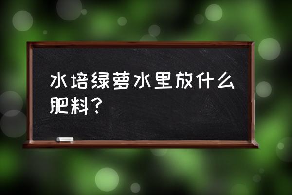 盆栽水生植物怎么施肥 水培绿萝水里放什么肥料？