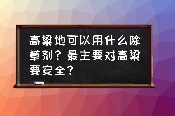 高粱地用什么除草剂 高粱地可以用什么除草剂？最主要对高粱要安全？