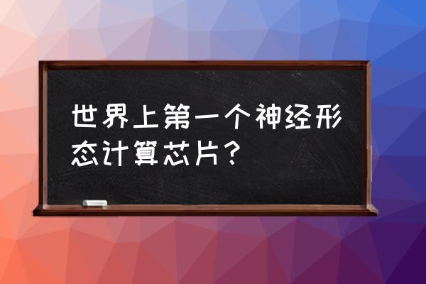 神经芯片几时来 世界上第一个神经形态计算芯片？