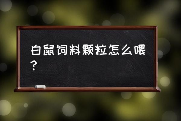 小鼠每只每天吃多少饲料 白鼠饲料颗粒怎么喂？