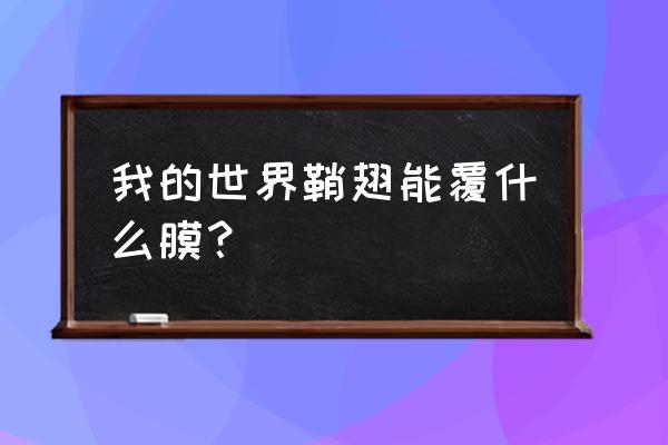 我的世界鞘翅用什么来修复 我的世界鞘翅能覆什么膜？