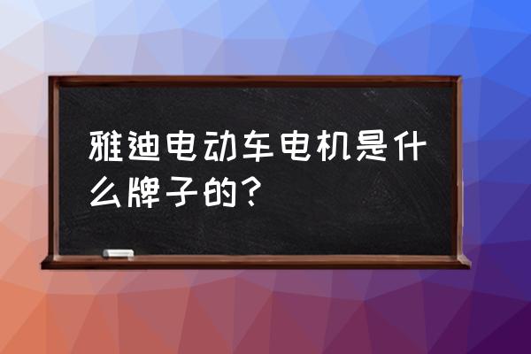 雅迪电动自行车用什么电机 雅迪电动车电机是什么牌子的？