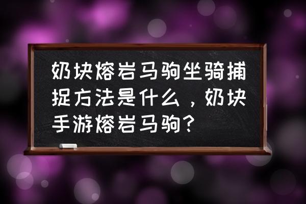 奶块火马多少饲料训 奶块熔岩马驹坐骑捕捉方法是什么，奶块手游熔岩马驹？