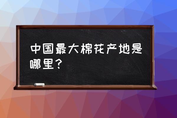 棉花最大产地在哪里 中国最大棉花产地是哪里？