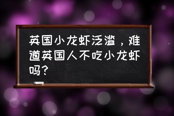 为什么在国外泛滥成灾的小龙虾 英国小龙虾泛滥，难道英国人不吃小龙虾吗？