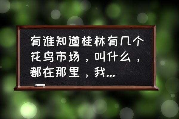 桂林花鸟市场有没有假山卖 有谁知道桂林有几个花鸟市场，叫什么，都在那里，我想买花？