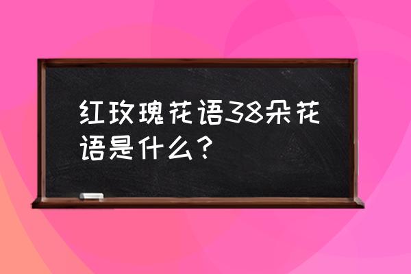 38朵玫瑰花代表什么 红玫瑰花语38朵花语是什么？