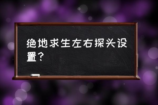 xbox绝地求生如何探头 绝地求生左右探头设置？