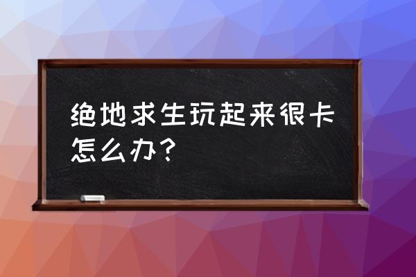 绝地求生卡的话怎么办 绝地求生玩起来很卡怎么办？