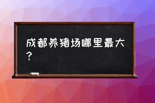 四川省哪个市养猪多 成都养猪场哪里最大？