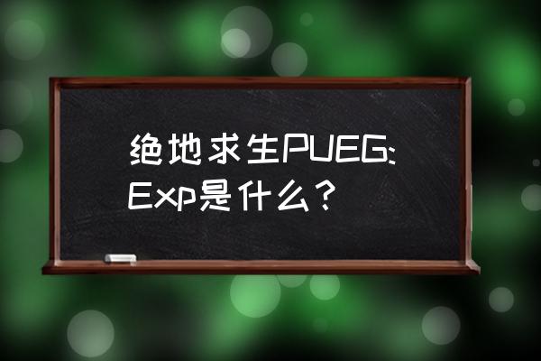 绝地求生实验服送什么 绝地求生PUEG:Exp是什么？