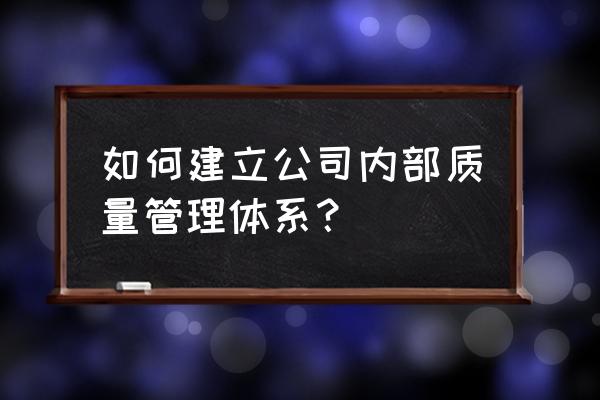 现代企业生产管理遇到的问题 如何建立公司内部质量管理体系？