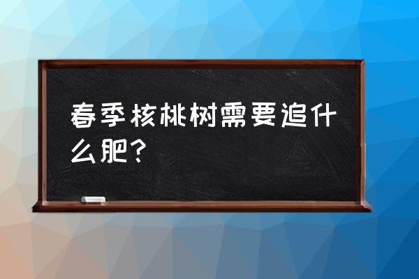 山核桃用什么肥料 春季核桃树需要追什么肥？