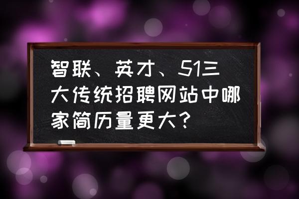 智联可以加好友吗 智联、英才、51三大传统招聘网站中哪家简历量更大？