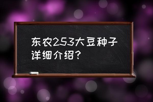 大豆玉米种子哪里买 东农253大豆种子详细介绍？