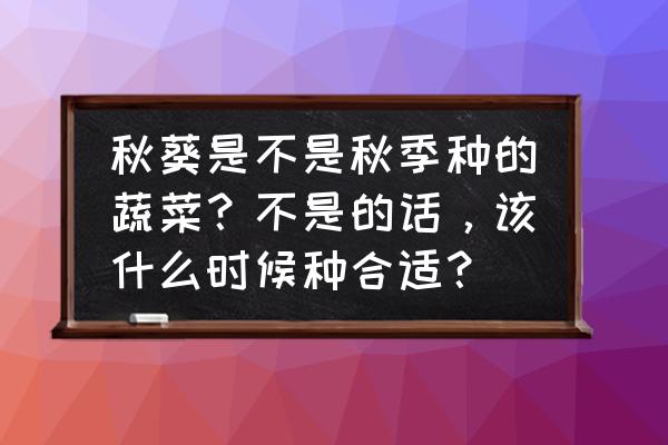 秋天种植什么最好 秋葵是不是秋季种的蔬菜？不是的话，该什么时候种合适？