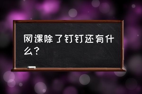 学校方便的上网课软件 网课除了钉钉还有什么？