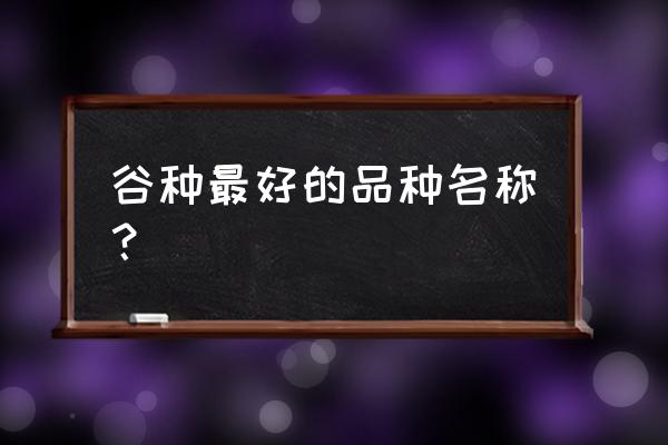 大米种子哪个部分最好 谷种最好的品种名称？