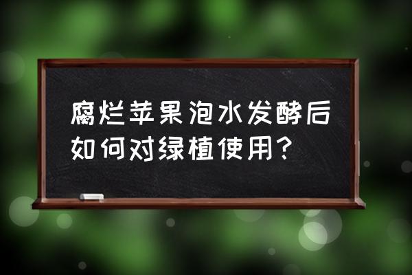 烂苹果怎么能做肥料 腐烂苹果泡水发酵后如何对绿植使用？