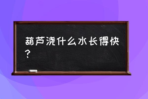 养殖葫芦怎么浇水好看 葫芦浇什么水长得快？