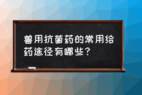 磺胺噻唑片人用说明书 兽用抗菌药的常用给药途径有哪些？