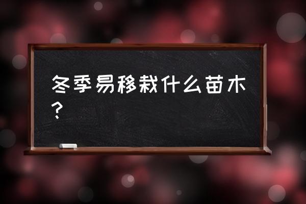 运苗车包括什么 冬季易移栽什么苗木？