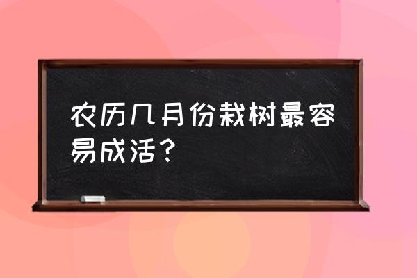 栽树最佳时间表 农历几月份栽树最容易成活？