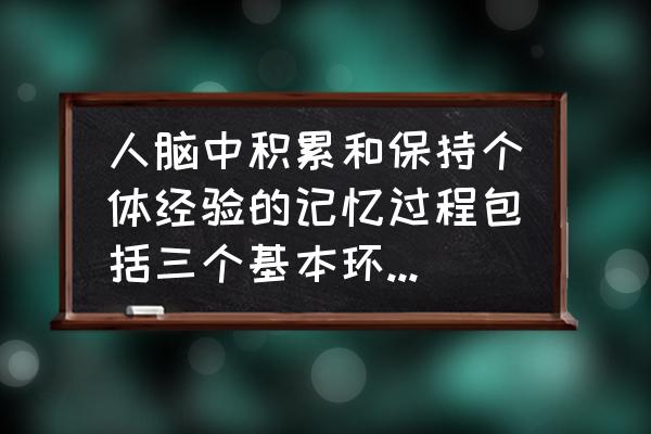 个体对一般知识和规律的记忆 人脑中积累和保持个体经验的记忆过程包括三个基本环节，分别是？