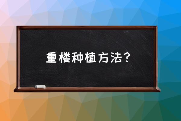 滇重楼种子最佳种植时间 重楼种植方法？