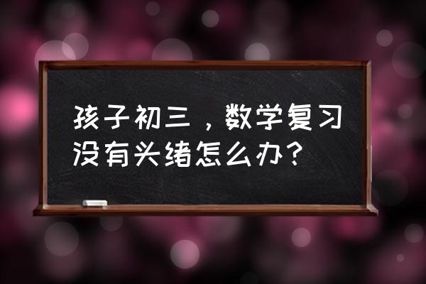 中考数学如何复习才能提高 孩子初三，数学复习没有头绪怎么办？