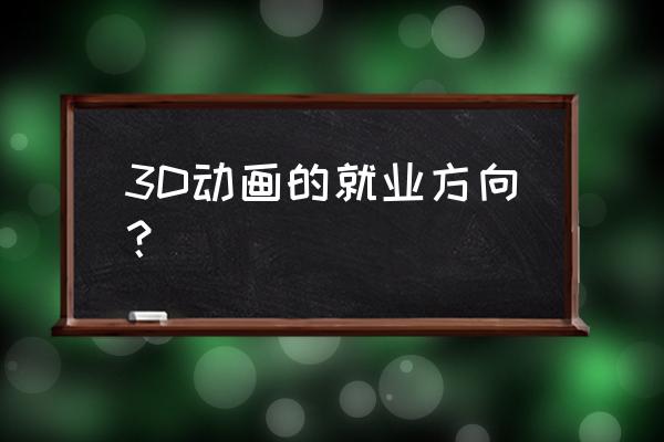 产品类三维动画行业现状 3D动画的就业方向？