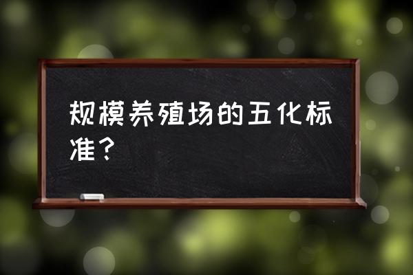 生态猪的养殖方法和销量 规模养殖场的五化标准？