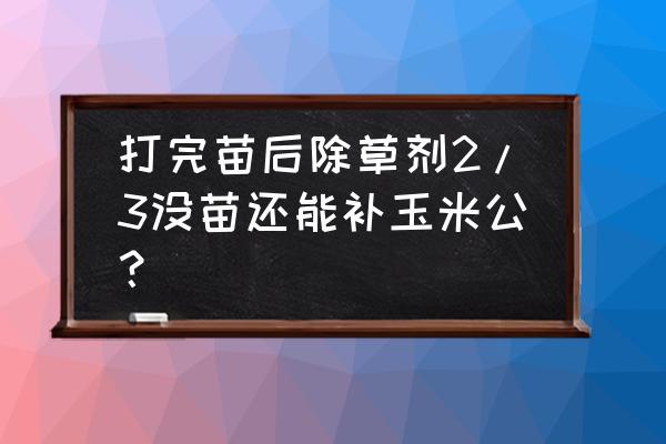 玉米除草剂过量后的补救措施 打完苗后除草剂2/3没苗还能补玉米公？