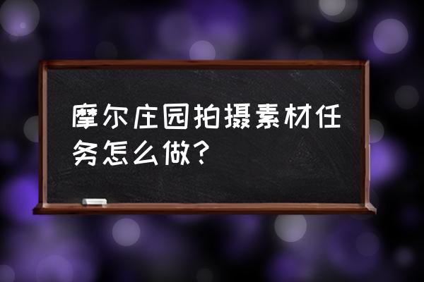 摩尔庄园怎样把视角扩大全屏 摩尔庄园拍摄素材任务怎么做？