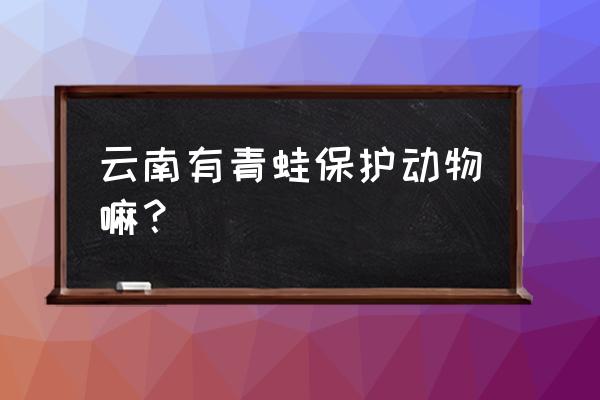 旅行青蛙称号哪个好 云南有青蛙保护动物嘛？