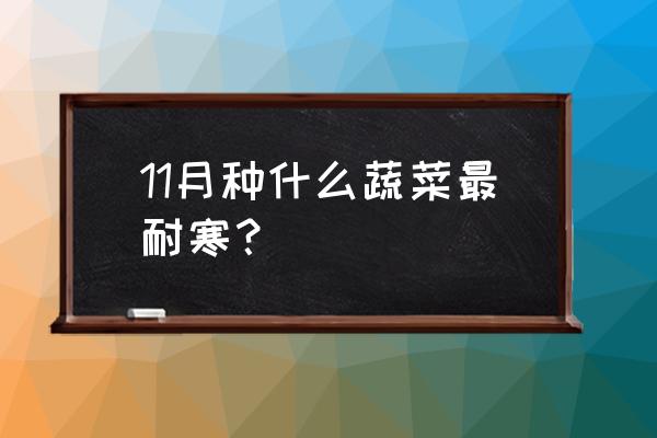 10月份适合种植什么蔬菜耐寒 11月种什么蔬菜最耐寒？